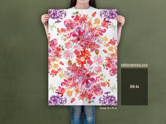 Geschenkpapier Set, Shakespeare Gärten: 10 Bögen mit 5 Motiven, 50 x 70 cm, Natur, Vintage, Pflanzen, Garten, Botanik, Blumen, Muster