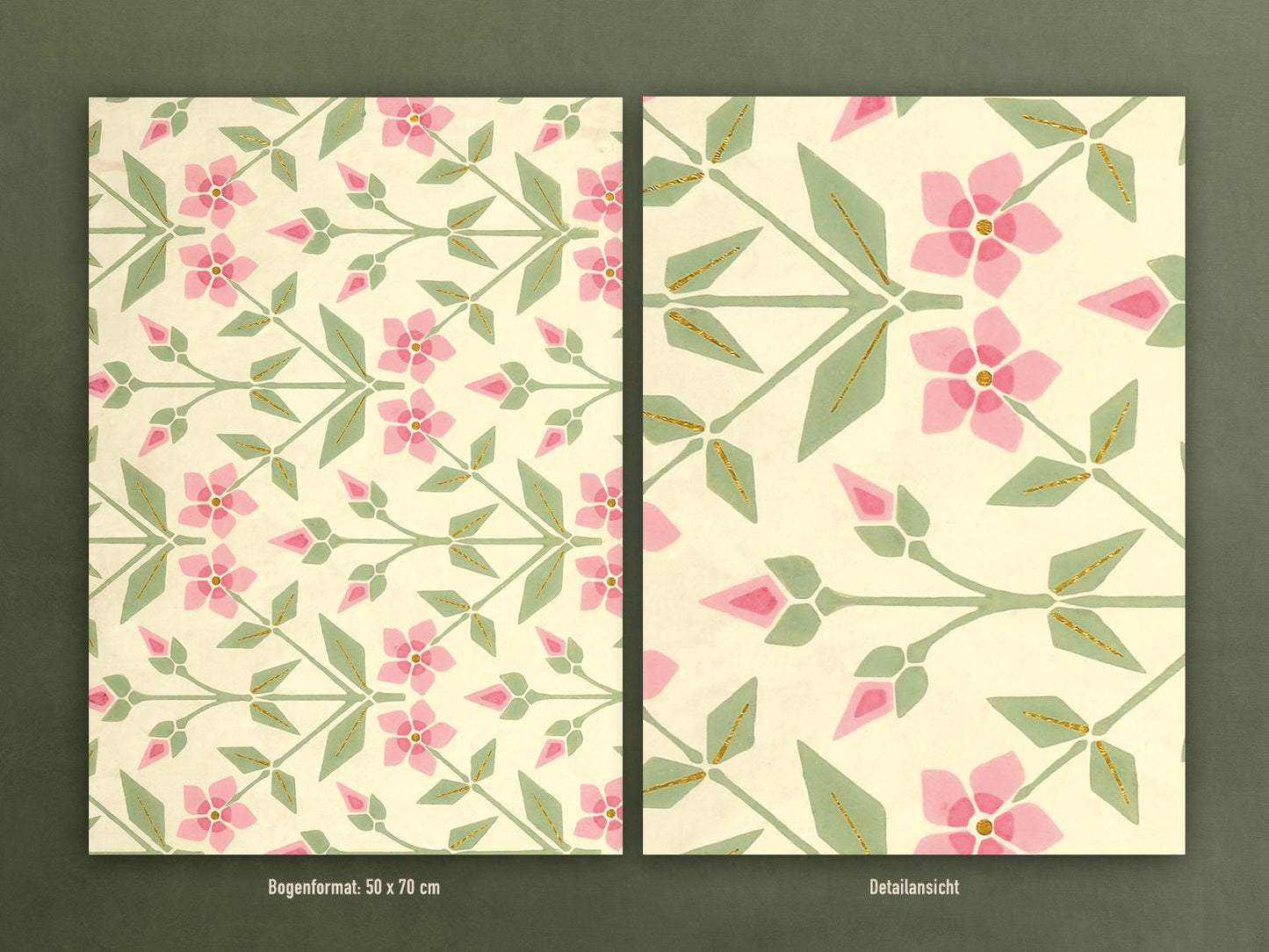 Geschenkpapier Set, Gefährlich schön 02: 10 Bögen mit 5 Motiven, 50 x 70 cm, Natur, Vintage, Pflanzen, Tapete, Blumen, Muster, verpacken