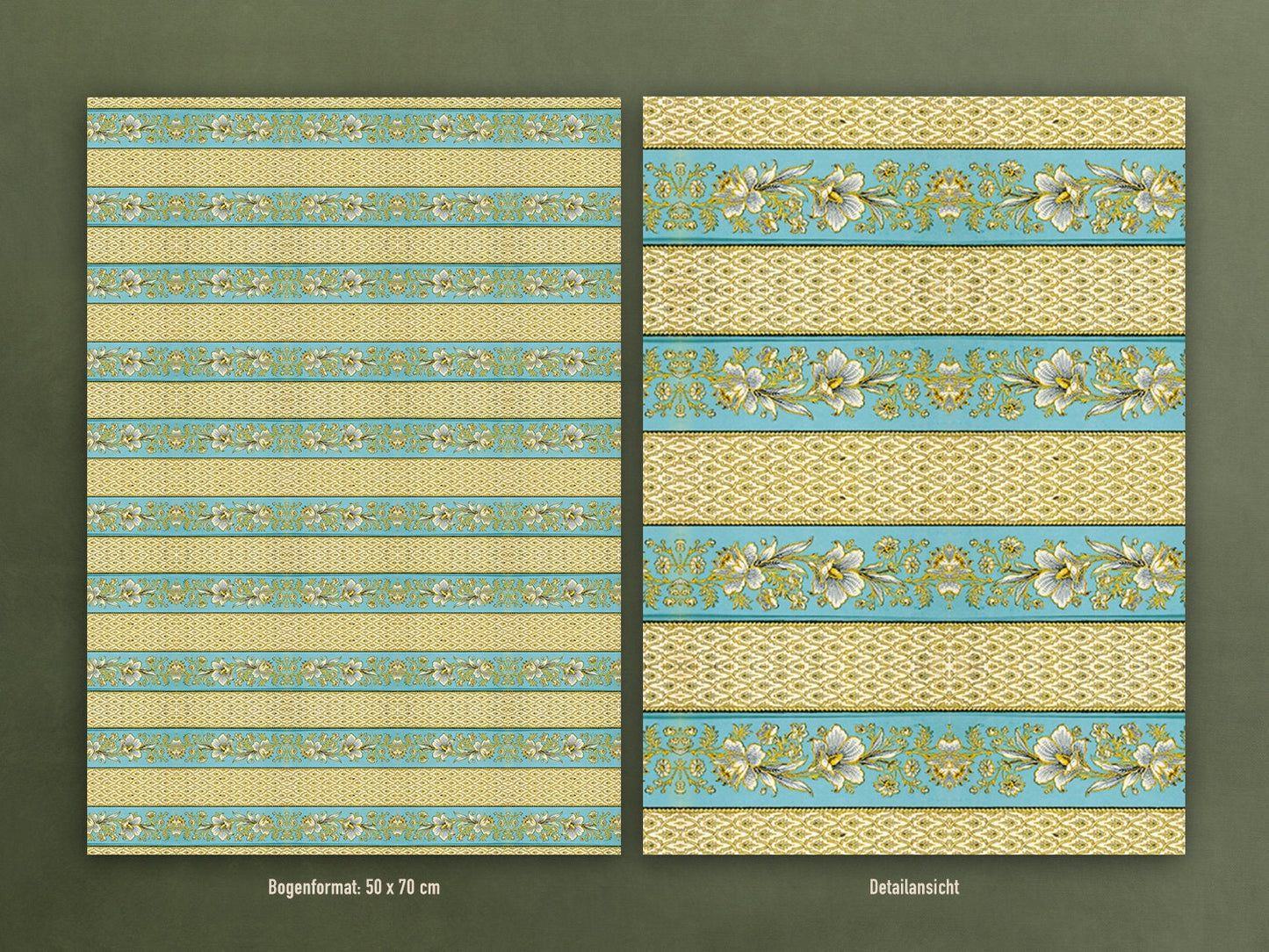 Geschenkpapier Set, Gefährlich schön 04: 10 Bögen mit 5 Motiven, 50 x 70 cm, Natur, Vintage, Pflanzen, Tapete, Blumen, Muster, verpacken