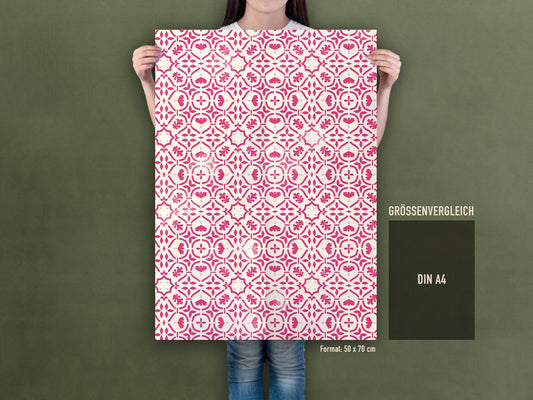 Geschenkpapier Set, Indien: 10 Bögen mit 5 Motiven, 50 x 70 cm, Mandal, Muster, Gold, Henna, türkis, Boho, verpacken