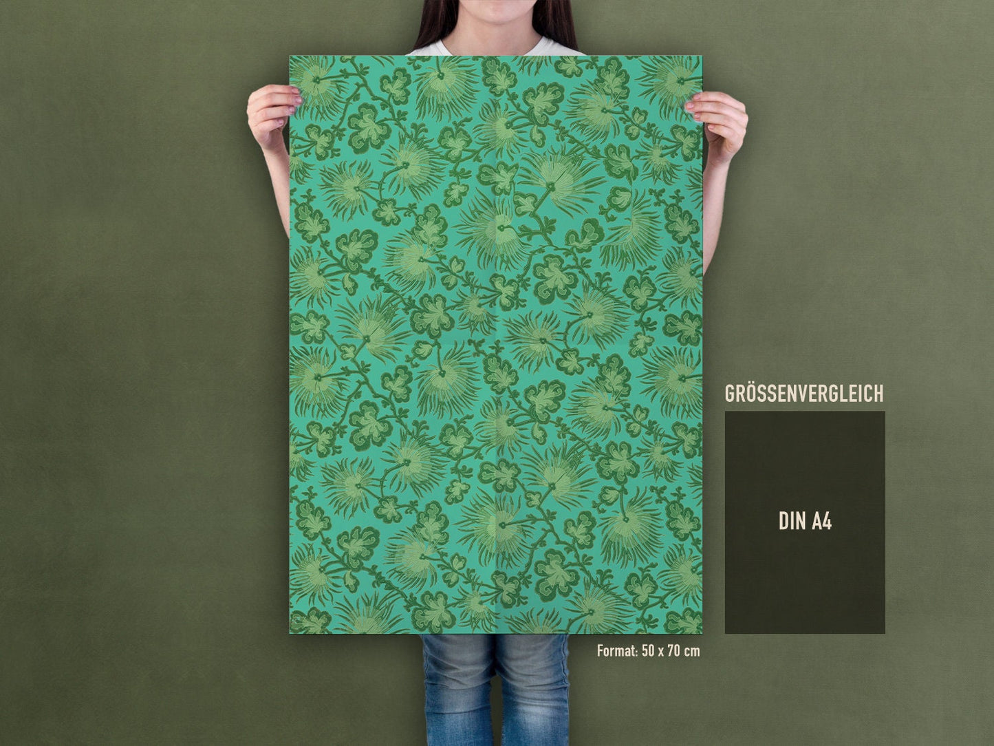 Geschenkpapier Set, Gefährlich schön 01: 10 Bögen mit 5 Motiven, 50 x 70 cm, Natur, Vintage, Pflanzen, Tapete, Blumen, Muster, verpacken