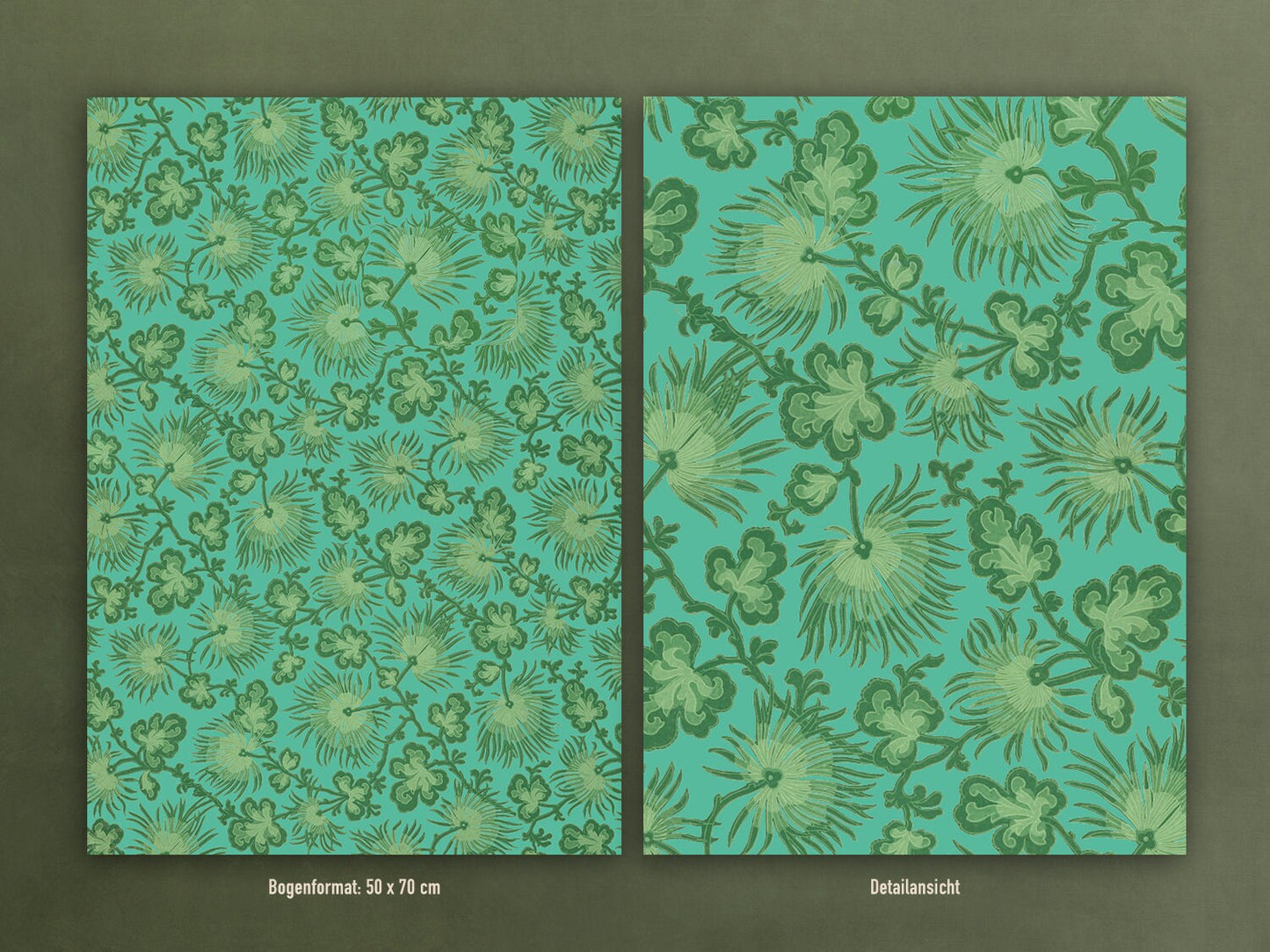 Geschenkpapier Set, Gefährlich schön 01: 10 Bögen mit 5 Motiven, 50 x 70 cm, Natur, Vintage, Pflanzen, Tapete, Blumen, Muster, verpacken