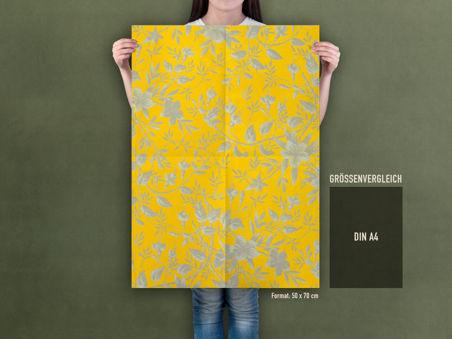 Geschenkpapier Set, Gefährlich schön 02: 10 Bögen mit 5 Motiven, 50 x 70 cm, Natur, Vintage, Pflanzen, Tapete, Blumen, Muster, verpacken