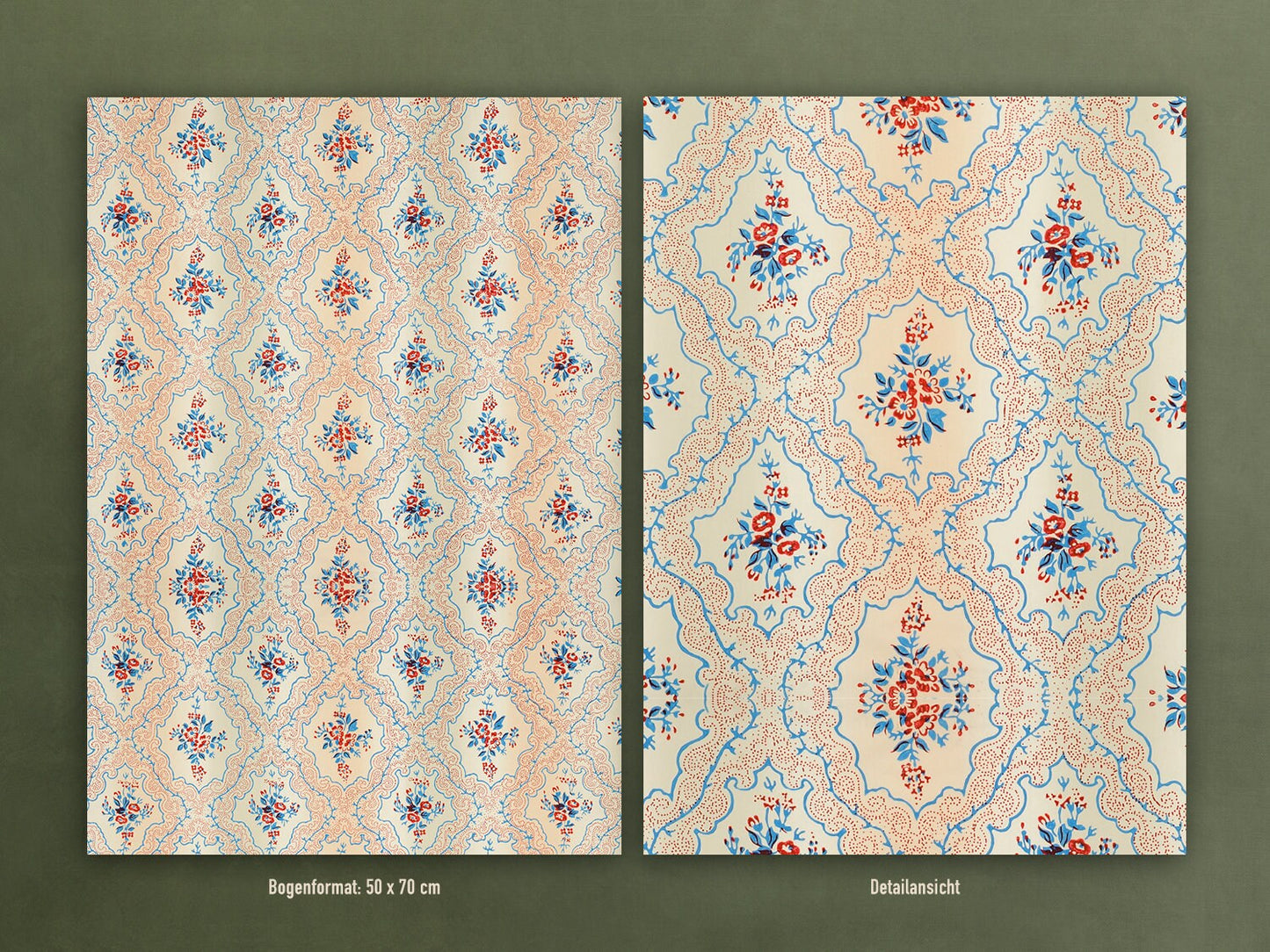 Geschenkpapier Set, Gefährlich schön 02: 10 Bögen mit 5 Motiven, 50 x 70 cm, Natur, Vintage, Pflanzen, Tapete, Blumen, Muster, verpacken