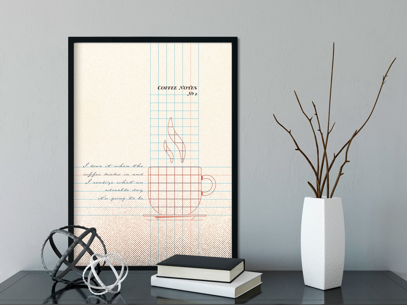 DRUCK ›Coffee Notes 1‹ / Wanddeko, Art Print, Gastgeschenk Poster, kleines Geschenk, Kaffee, Quote, Barista
