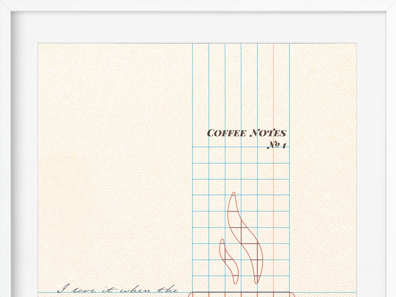 DRUCK ›Coffee Notes 1‹ / Wanddeko, Art Print, Gastgeschenk Poster, kleines Geschenk, Kaffee, Quote, Barista