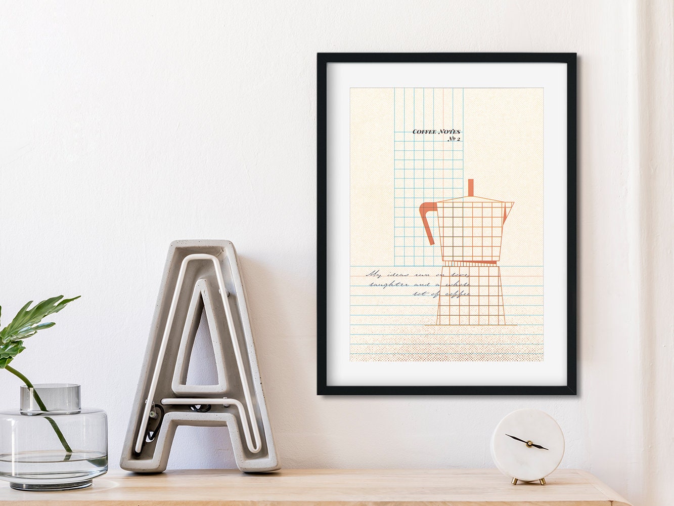 DRUCK ›Coffee Notes 2‹ / Wanddeko, Art Print, Gastgeschenk Poster, kleines Geschenk, Kaffee, Quote, Barista