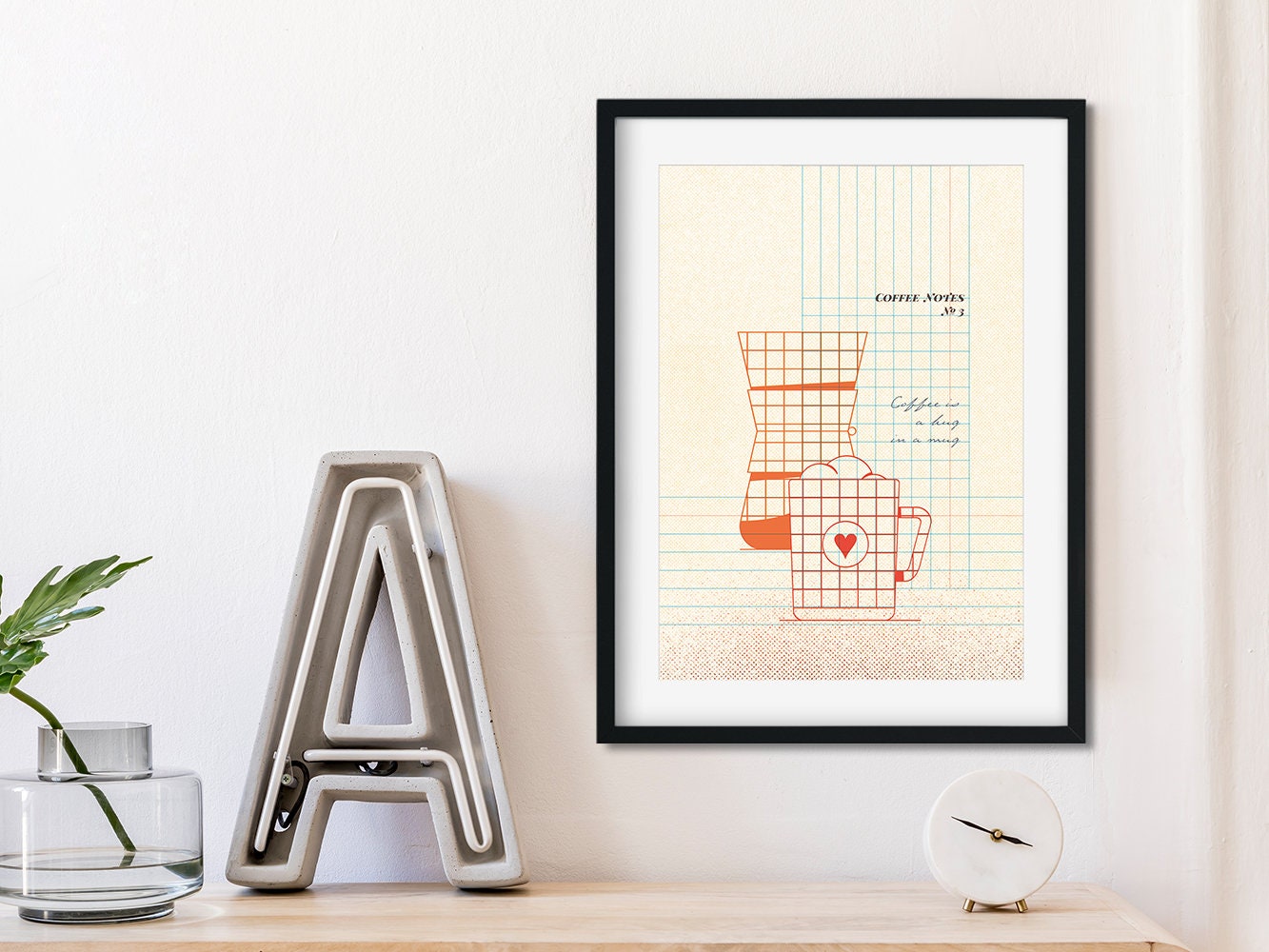 DRUCK ›Coffee Notes 3‹ / Wanddeko, Art Print, Gastgeschenk Poster, kleines Geschenk, Kaffee, Quote, Barista