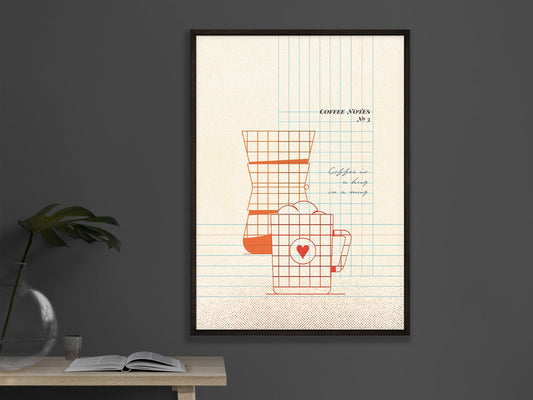 DRUCK ›Coffee Notes 3‹ / Wanddeko, Art Print, Gastgeschenk Poster, kleines Geschenk, Kaffee, Quote, Barista