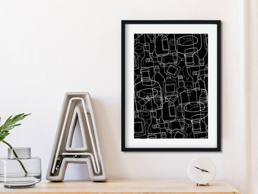 DRUCK ›Black Rum‹ / Wanddeko, Art Print, Gastgeschenk Poster, Home Decore