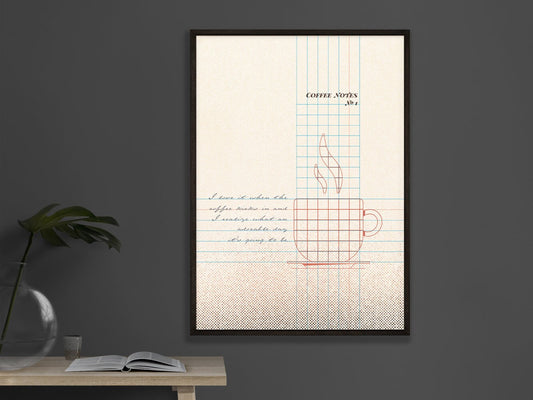 DRUCK ›Coffee Notes 1‹ / Wanddeko, Art Print, Gastgeschenk Poster, kleines Geschenk, Kaffee, Quote, Barista