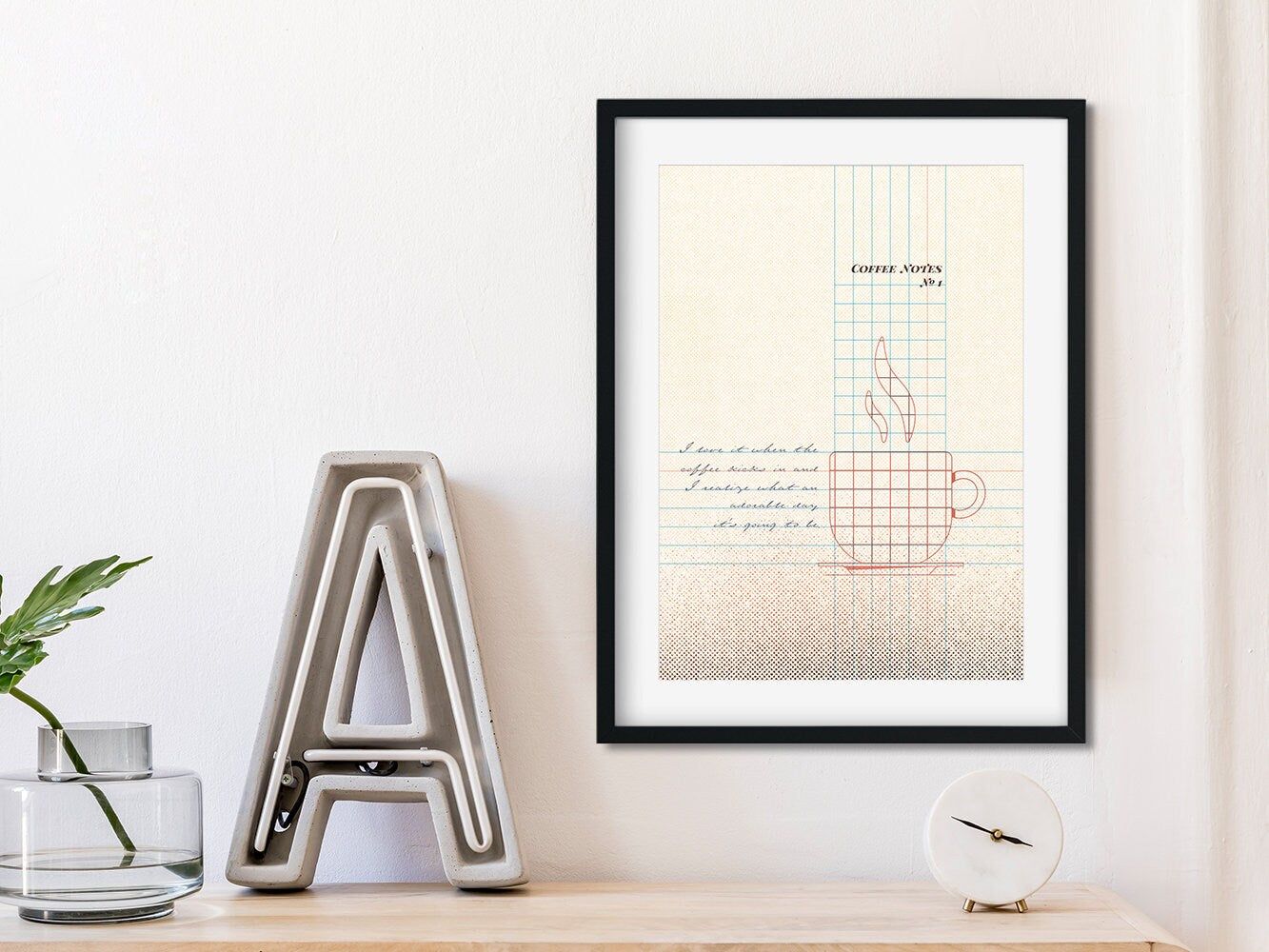 DRUCK ›Coffee Notes 1‹ / Wanddeko, Art Print, Gastgeschenk Poster, kleines Geschenk, Kaffee, Quote, Barista