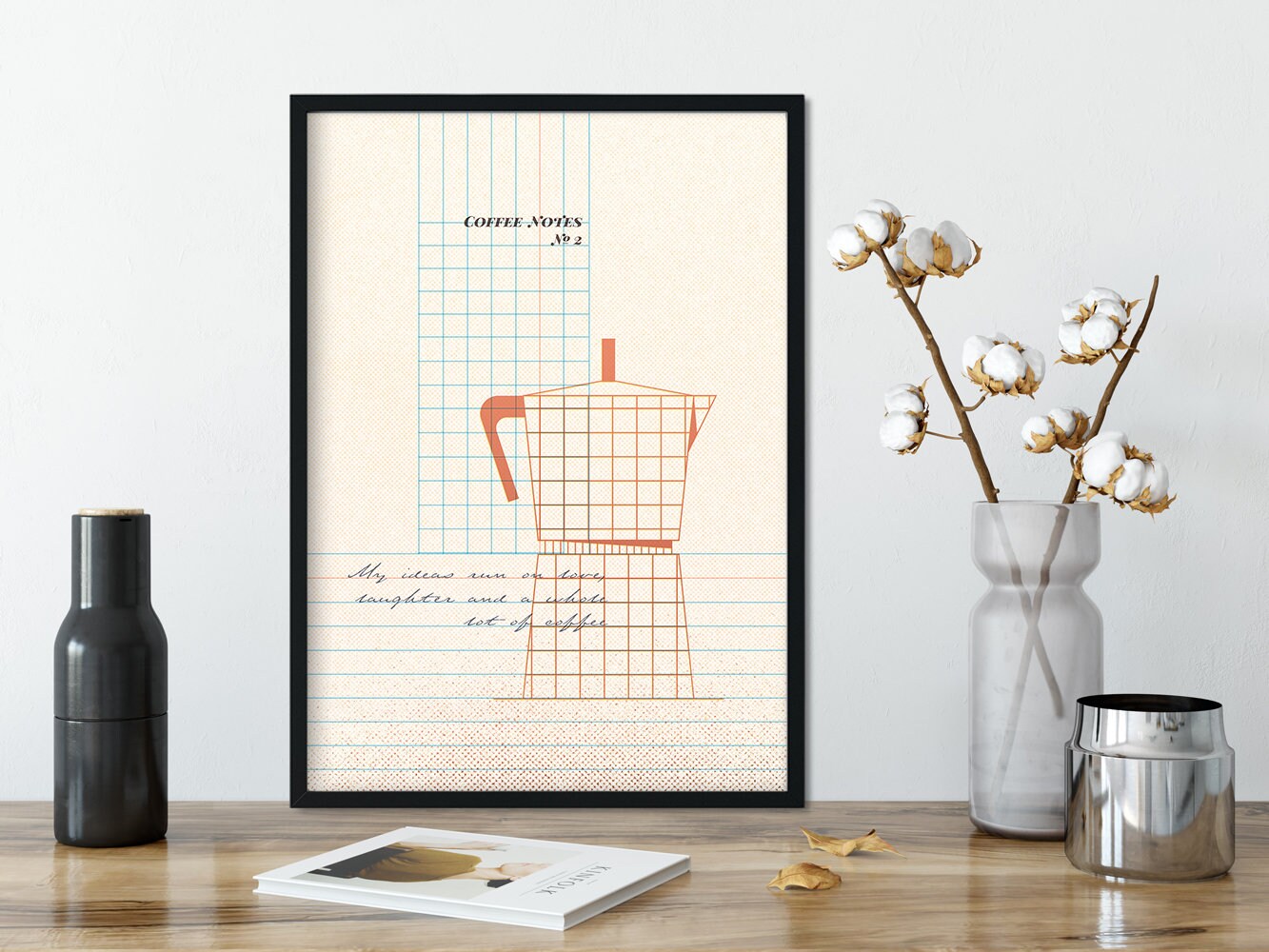 DRUCK ›Coffee Notes 2‹ / Wanddeko, Art Print, Gastgeschenk Poster, kleines Geschenk, Kaffee, Quote, Barista