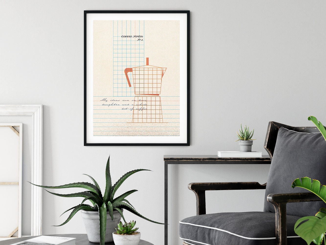 DRUCK ›Coffee Notes 2‹ / Wanddeko, Art Print, Gastgeschenk Poster, kleines Geschenk, Kaffee, Quote, Barista