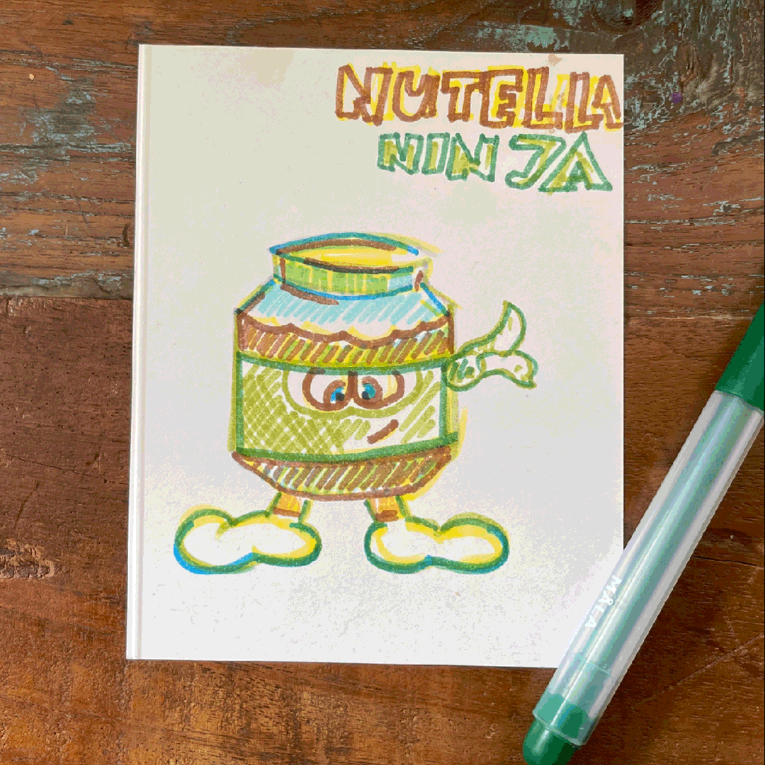 DRUCK ›Sweet Ninja‹ / Wanddeko, Art Print, Junge, Comic, Cartoon, Illustation, Retro Poster, Wandbild, Kinderzimmer, Frühstück