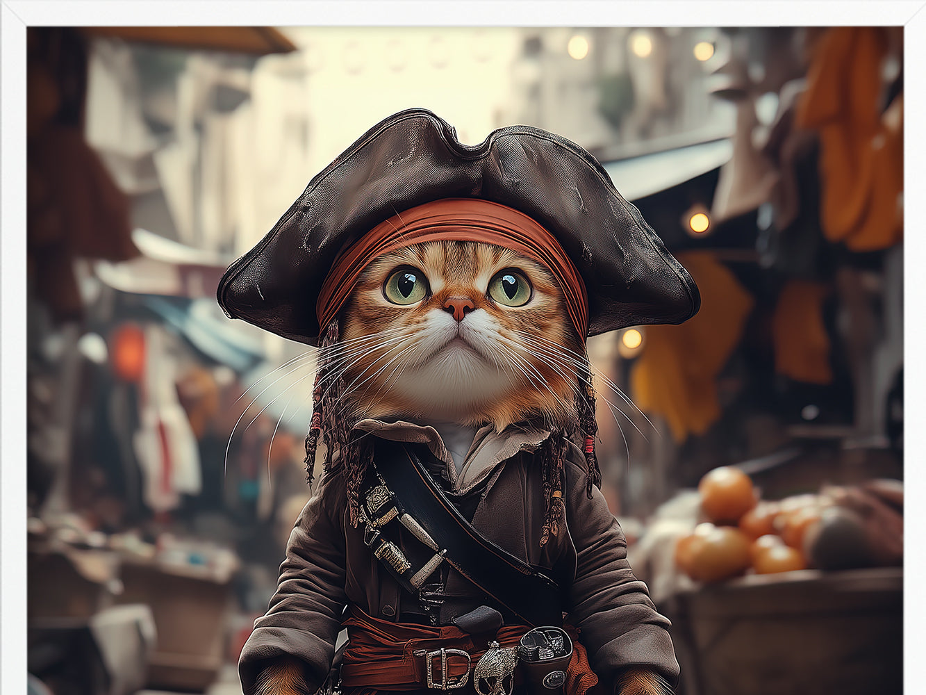 POSTER ›He is a pirate 1‹ / Wanddeko, Art Print, Kinderzimmer Poster, Pirat, Katze, Jack Sparrow