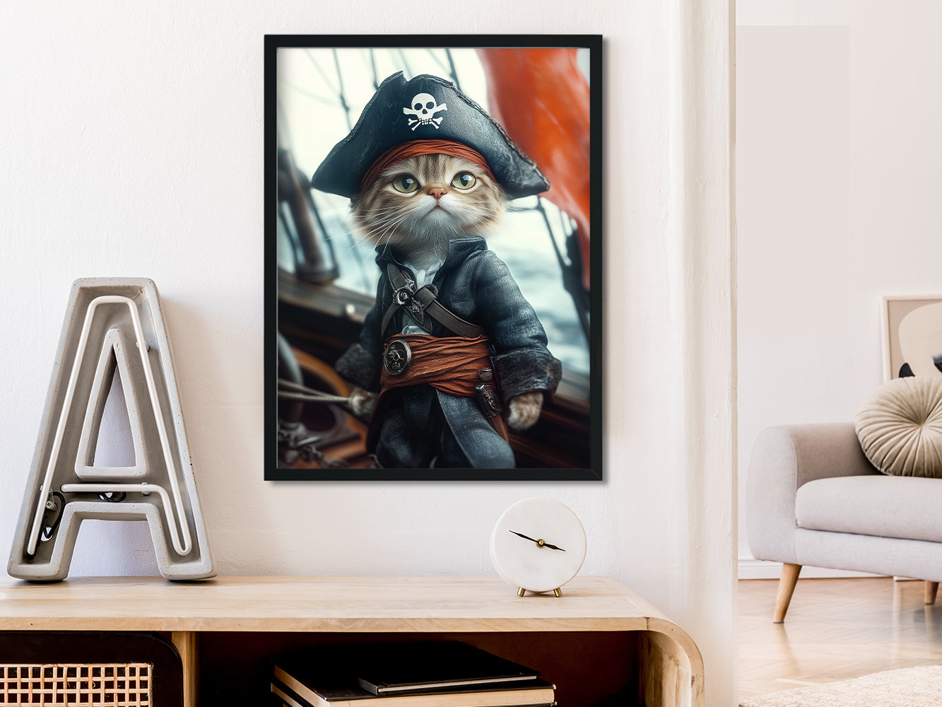 POSTER ›He is a pirate 2‹ / Wanddeko, Art Print, Kinderzimmer Poster, Pirat, Katze, Jack Sparrow (Kopie)