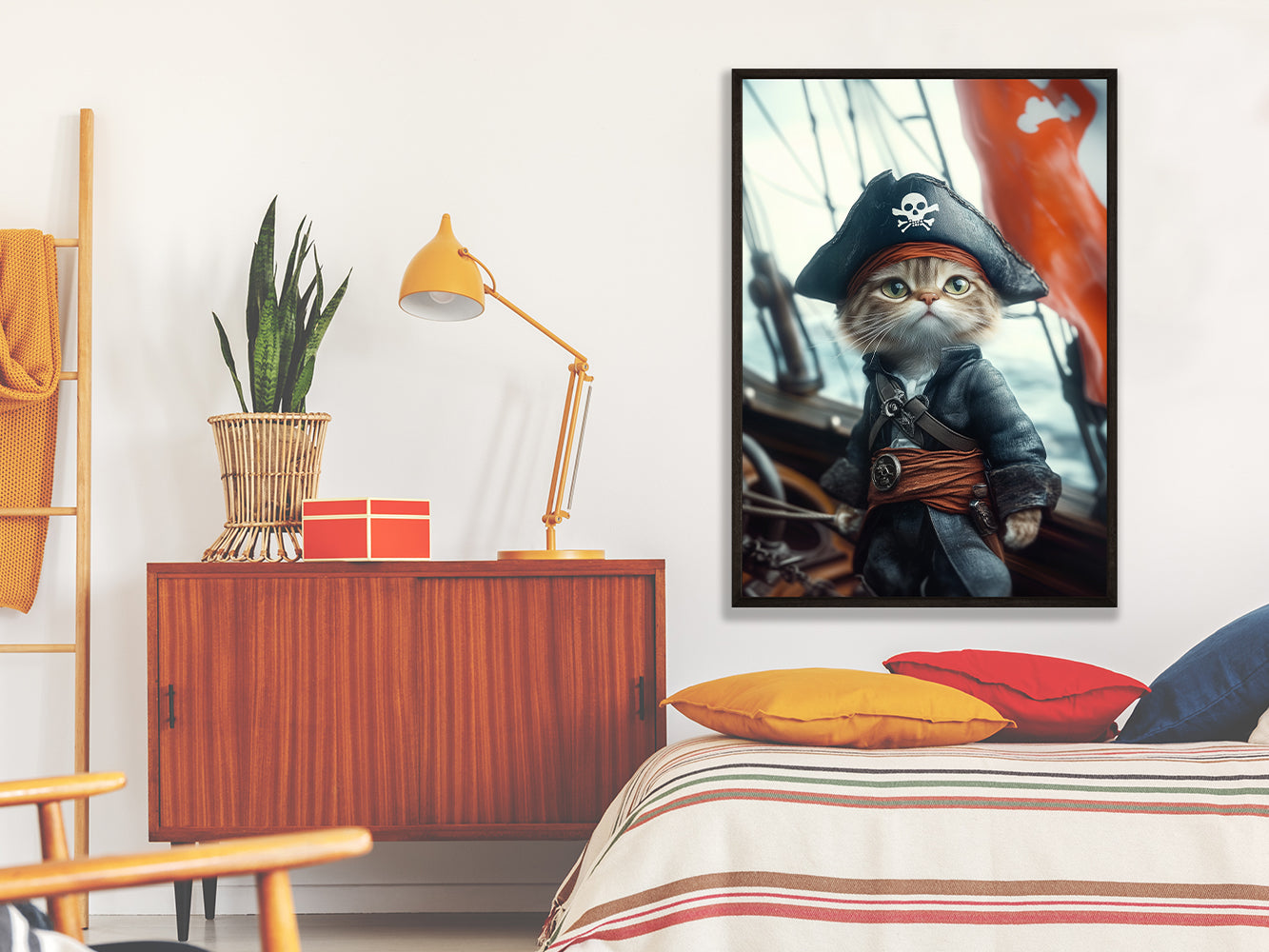 POSTER ›He is a pirate 2‹ / Wanddeko, Art Print, Kinderzimmer Poster, Pirat, Katze, Jack Sparrow (Kopie)