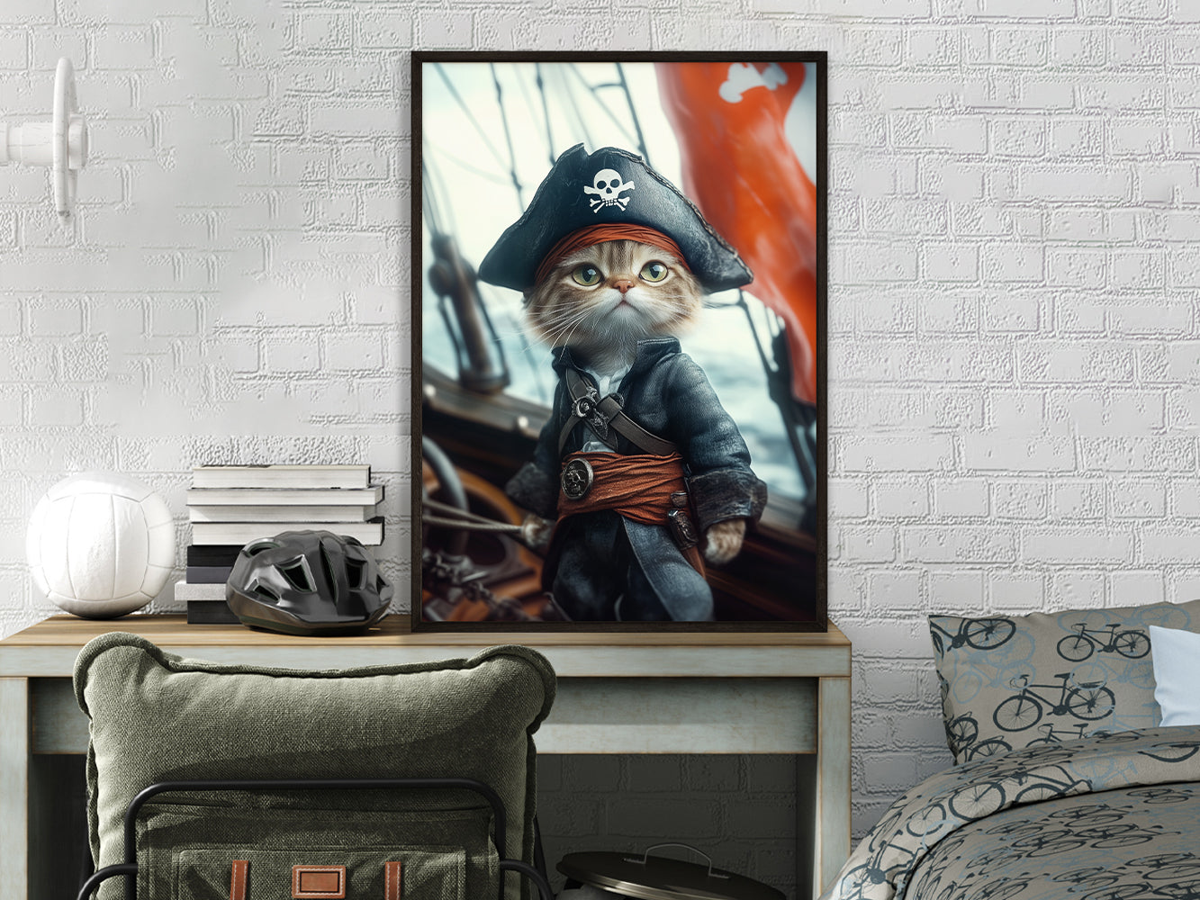 POSTER ›He is a pirate 2‹ / Wanddeko, Art Print, Kinderzimmer Poster, Pirat, Katze, Jack Sparrow (Kopie)