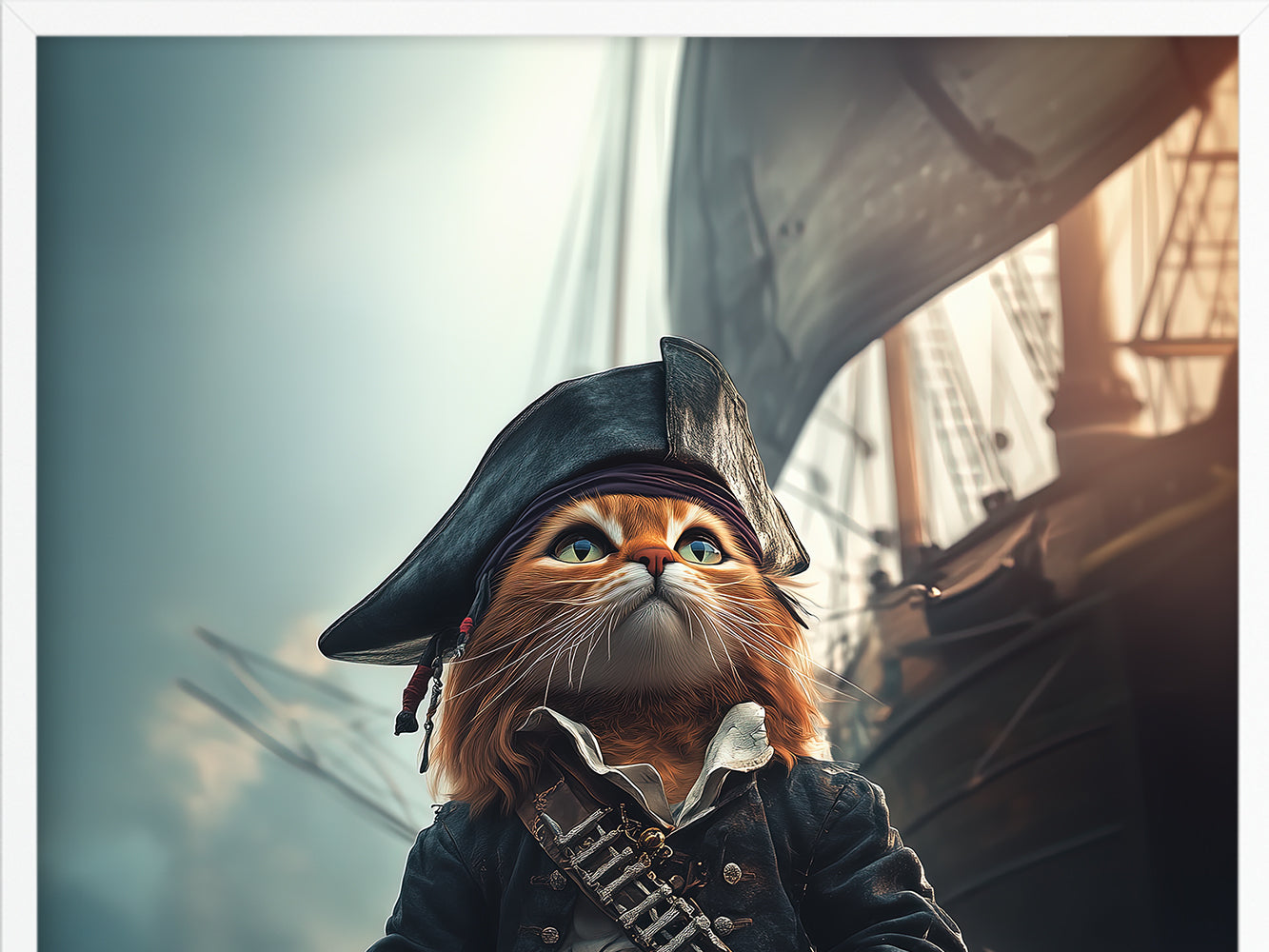 POSTER ›He is a pirate 3‹ / Wanddeko, Art Print, Kinderzimmer Poster, Pirat, Katze, Jack Sparrow