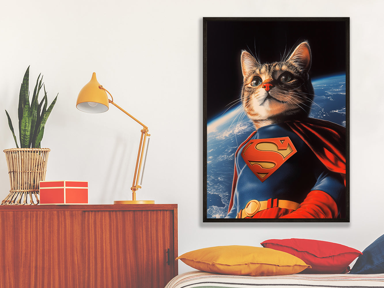 POSTER ›Supercat 1‹ / Wanddeko, Art Print, Kinderzimmer Poster, Superheld, Katze, Batman, Geschenk für Katzenfans (Kopie)