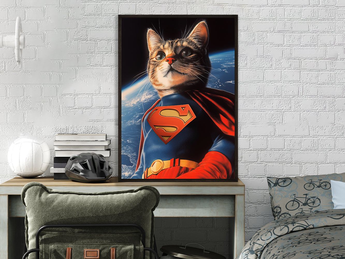 POSTER ›Supercat 1‹ / Wanddeko, Art Print, Kinderzimmer Poster, Superheld, Katze, Batman, Geschenk für Katzenfans (Kopie)