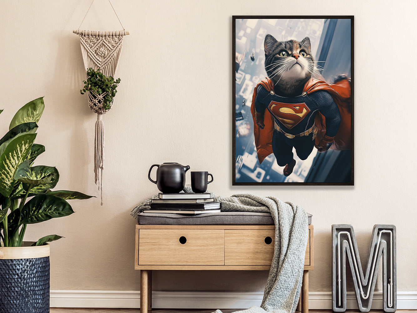 POSTER ›Supercat 2‹ / Wanddeko, Art Print, Kinderzimmer Poster, Superheld, Katze, Batman, Geschenk für Katzenfans (Kopie) (Kopie)