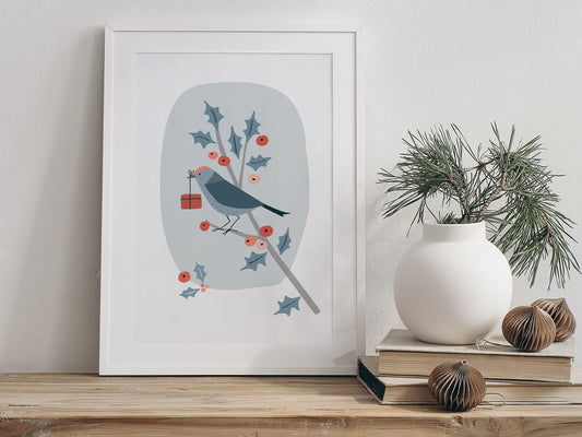 DRUCK ›Weihnachten 02‹ / Art Print, Poster, Illustrationen, Scandi Nordic Deco, Winterlandschaft, Winter, Homedeco