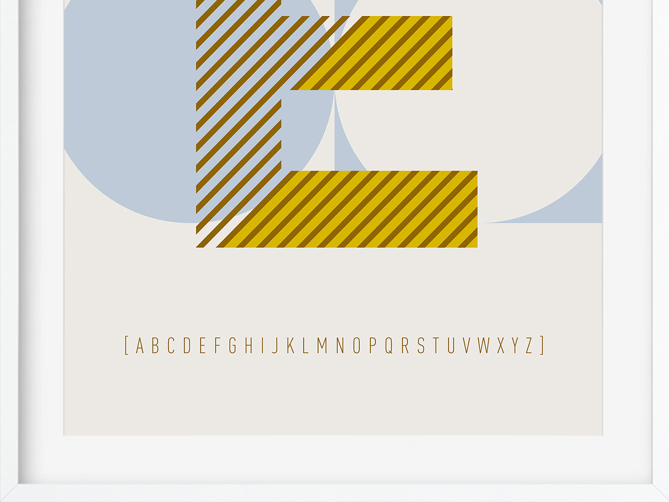 DRUCK ›E-TYPEFACE‹ / ABC, Wandbild, Typo-Poster, Kunstdruck, Alphabet, Typografie