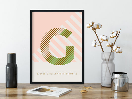 DRUCK ›G-TYPEFACE‹ / ABC, Wandbild, Typo-Poster, Kunstdruck, Alphabet, Typografie