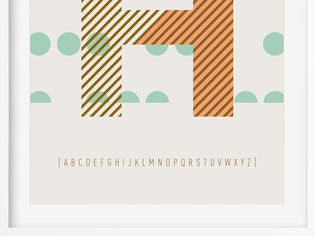 DRUCK ›H-TYPEFACE‹ / ABC, Wandbild, Typo-Poster, Kunstdruck, Alphabet, Typografie