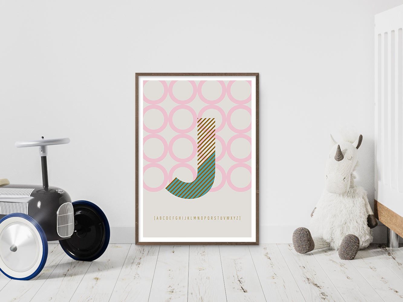 DRUCK ›J-TYPEFACE‹ / ABC, Wandbild, Typo-Poster, Kunstdruck, Alphabet, Typografie