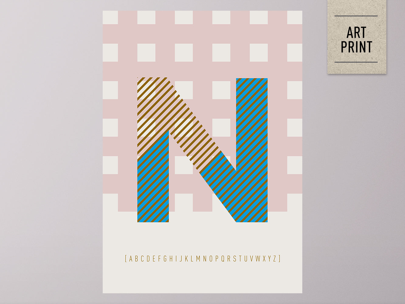 DRUCK ›N-TYPEFACE‹ / ABC, Wandbild, Typo-Poster, Kunstdruck, Alphabet, Typografie