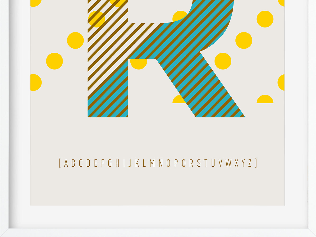 DRUCK ›R-TYPEFACE‹ / ABC, Wandbild, Typo-Poster, Kunstdruck, Alphabet, Typografie