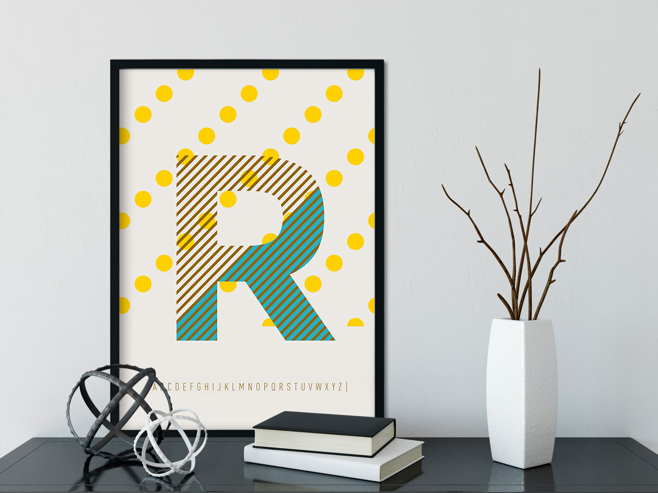 DRUCK ›R-TYPEFACE‹ / ABC, Wandbild, Typo-Poster, Kunstdruck, Alphabet, Typografie