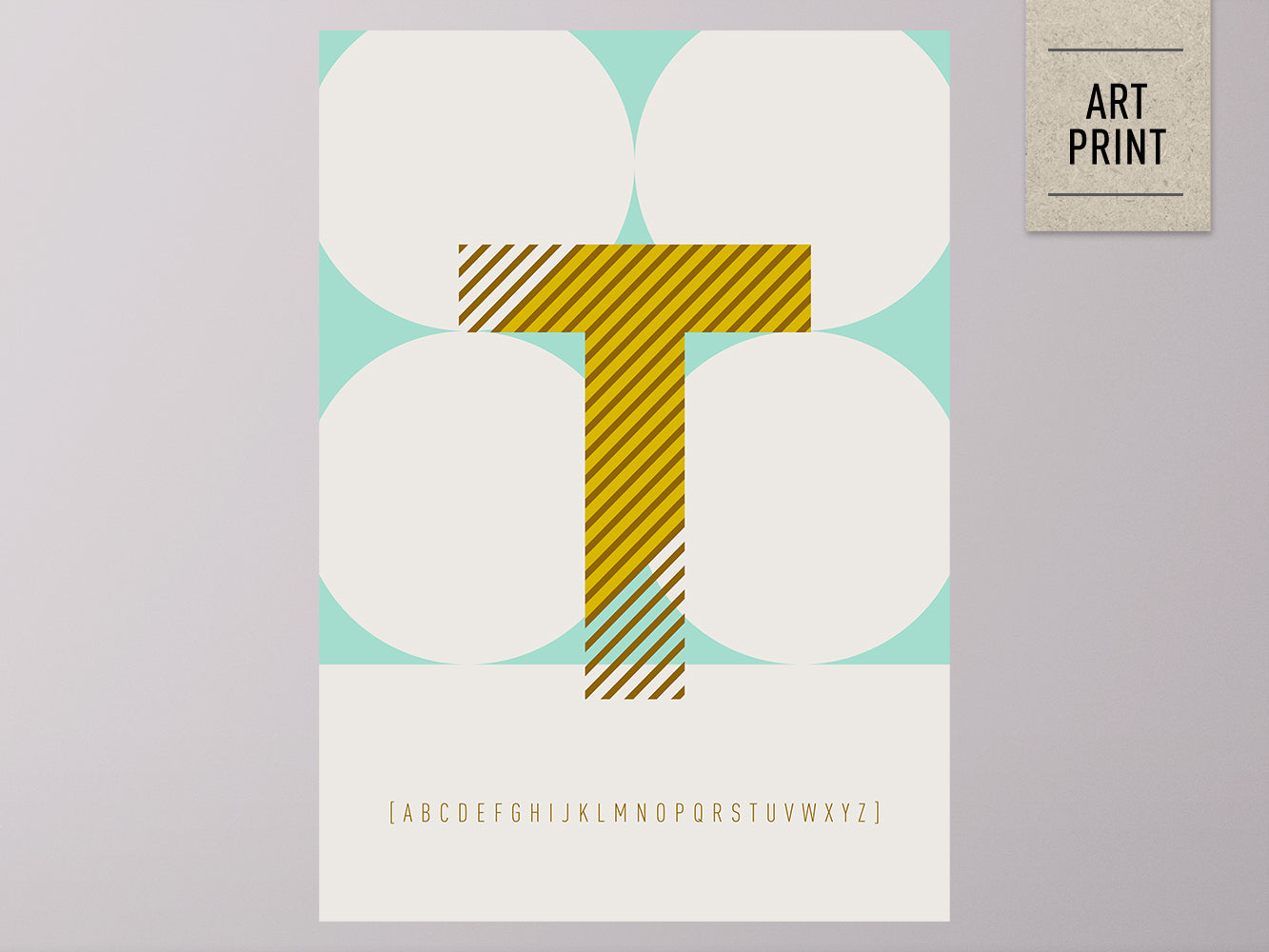 DRUCK ›T-TYPEFACE‹ / ABC, Wandbild, Typo-Poster, Kunstdruck, Alphabet, Typografie