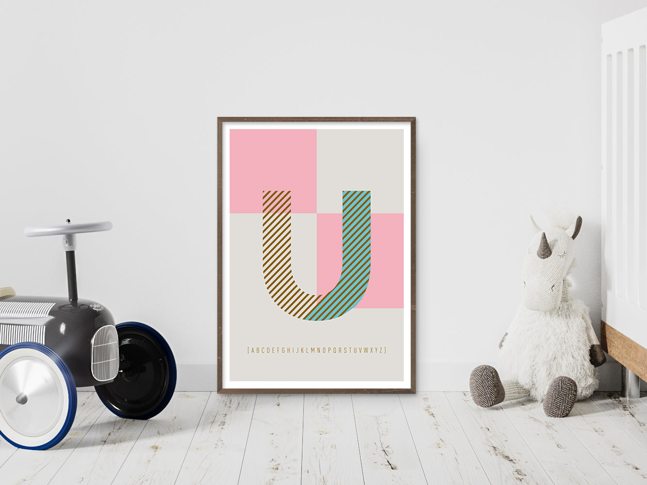 DRUCK ›U-TYPEFACE‹ / ABC, Wandbild, Typo-Poster, Kunstdruck, Alphabet, Typografie