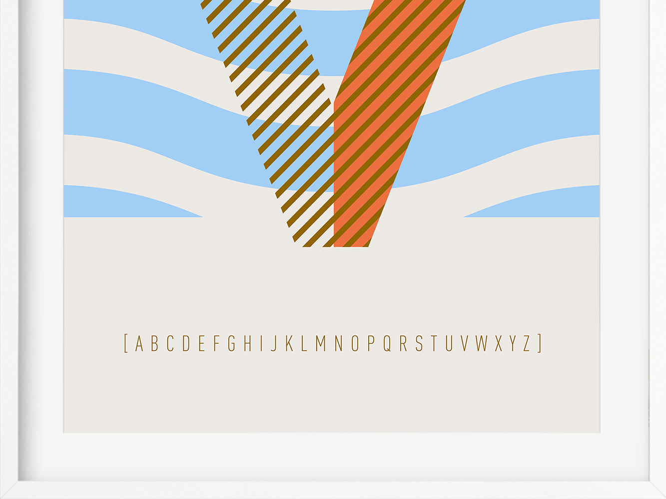 DRUCK ›V-TYPEFACE‹ / ABC, Wandbild, Typo-Poster, Kunstdruck, Alphabet, Typografie