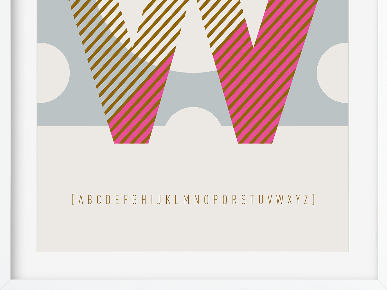 DRUCK ›W-TYPEFACE‹ / ABC, Wandbild, Typo-Poster, Kunstdruck, Alphabet, Typografie