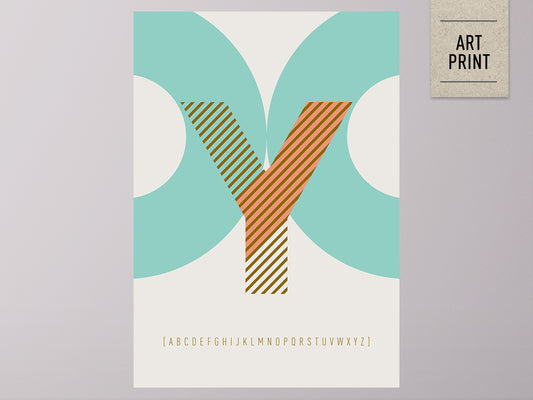 DRUCK ›Y-TYPEFACE‹ / ABC, Wandbild, Typo-Poster, Kunstdruck, Alphabet, Typografie