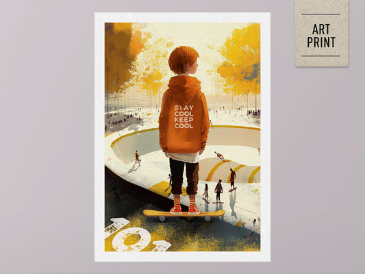 POSTER ›Skater-Boy‹, Skater Poster Print, Skateboard Illustation für's Kinderzimmer