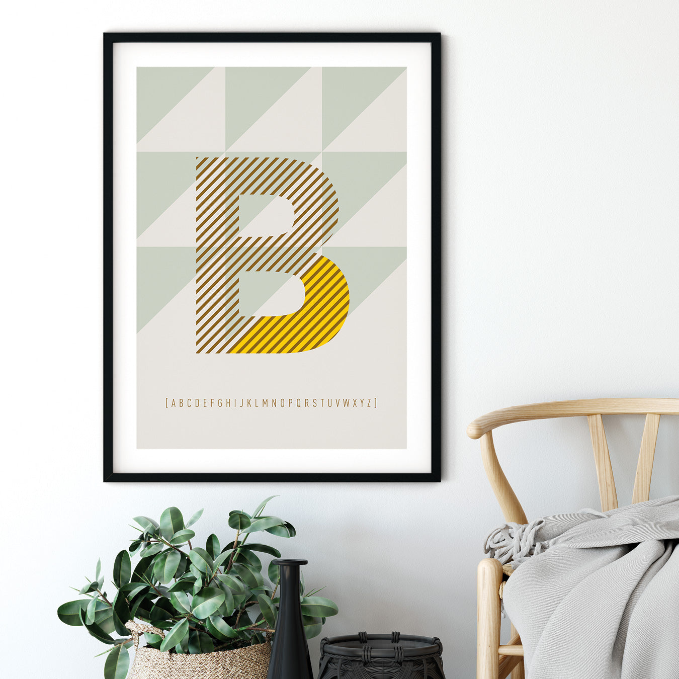 DRUCK ›B-TYPEFACE‹ / ABC, Wandbild, Typo-Poster, Kunstdruck, Alphabet, Typografie