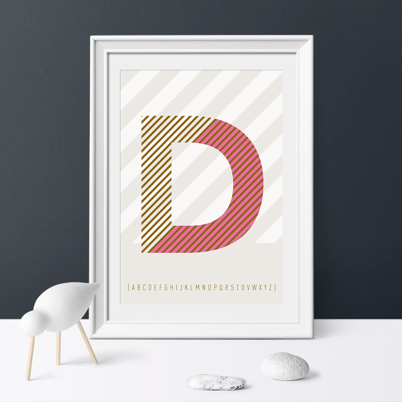 DRUCK ›D-TYPEFACE‹ / ABC, Wandbild, Typo-Poster, Kunstdruck, Alphabet, Typografie
