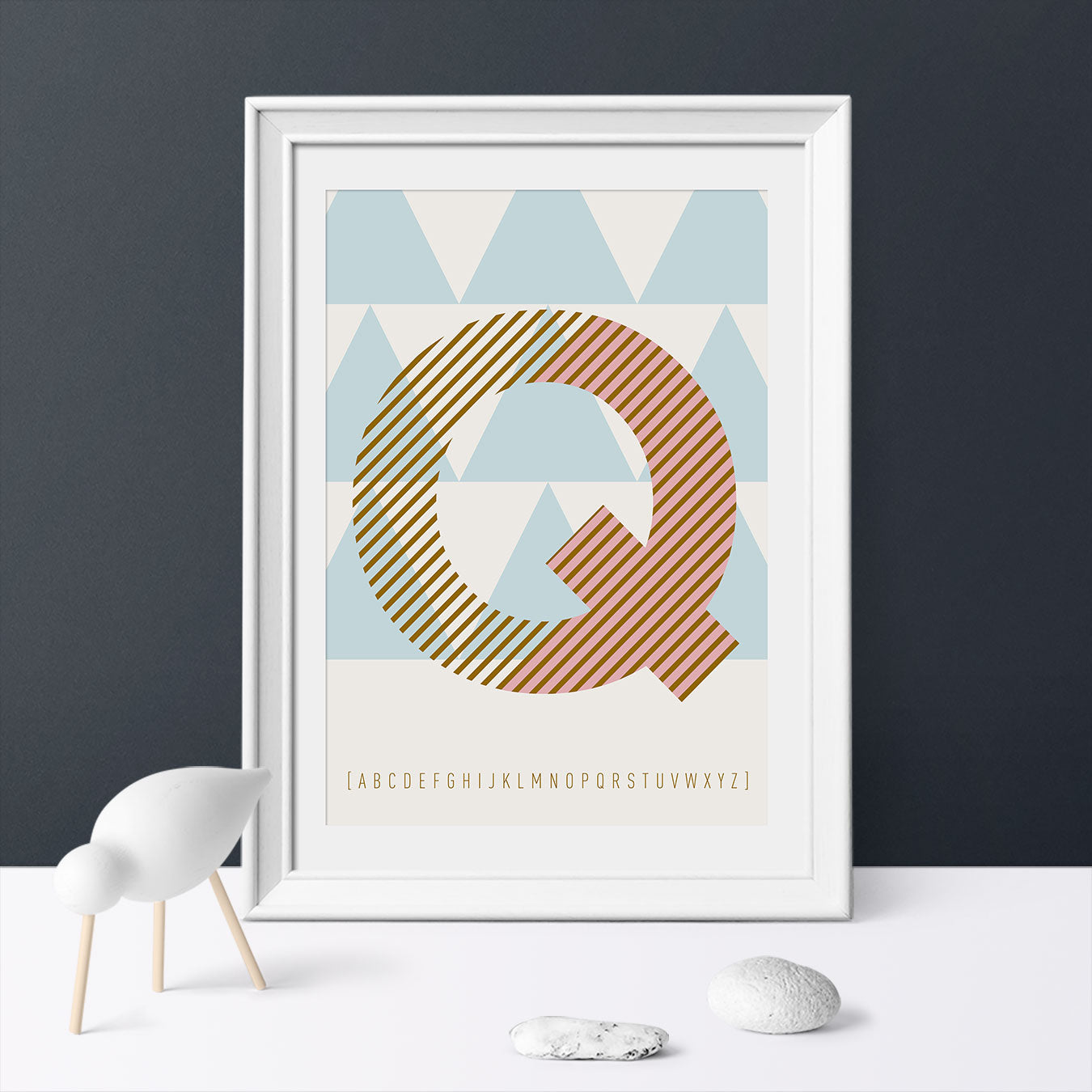 DRUCK ›Q-TYPEFACE‹ / ABC, Wandbild, Typo-Poster, Kunstdruck, Alphabet, Typografie