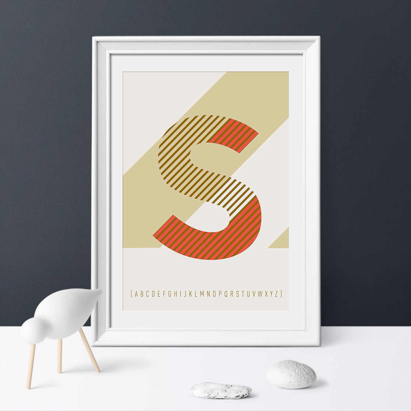 DRUCK ›S-TYPEFACE‹ / ABC, Wandbild, Typo-Poster, Kunstdruck, Alphabet, Typografie