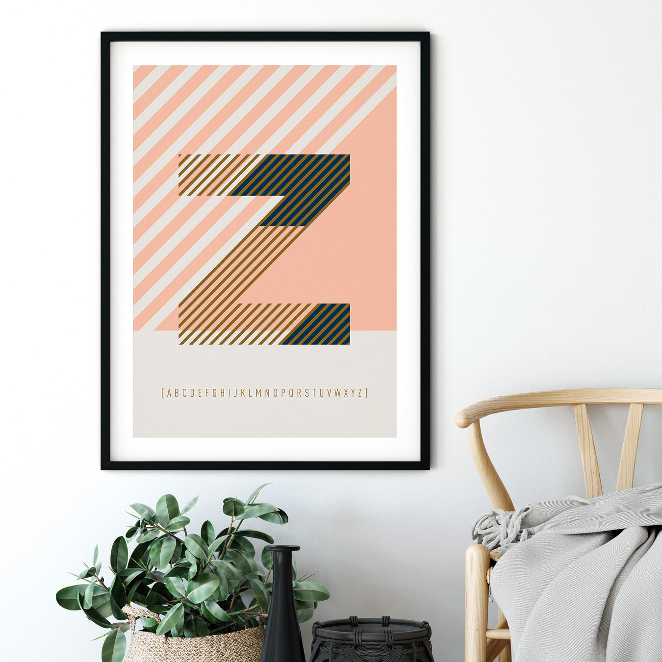 DRUCK ›Z-TYPEFACE‹ / ABC, Wandbild, Typo-Poster, Kunstdruck, Alphabet, Typografie