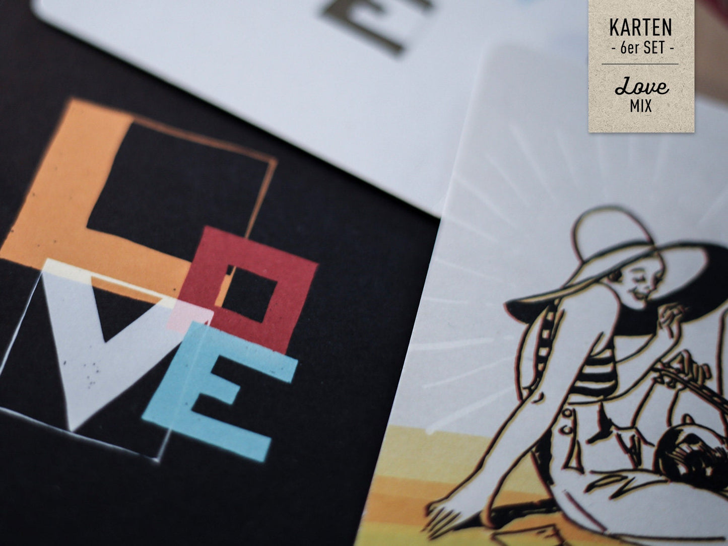 Postkarten-Set ›LOVE-Mix‹, Valentinstag Karte, Liebe, Geburtstag, Muttertag, Hochzeit
