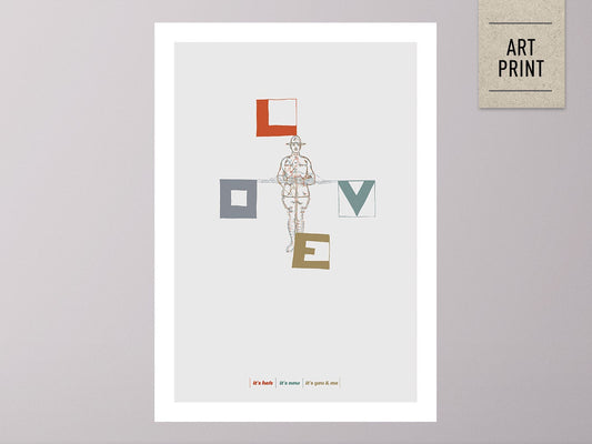 Druck ›Love Flag‹ / Wandbild, Plakat, Typo, Kunstdruck, Home Decor
