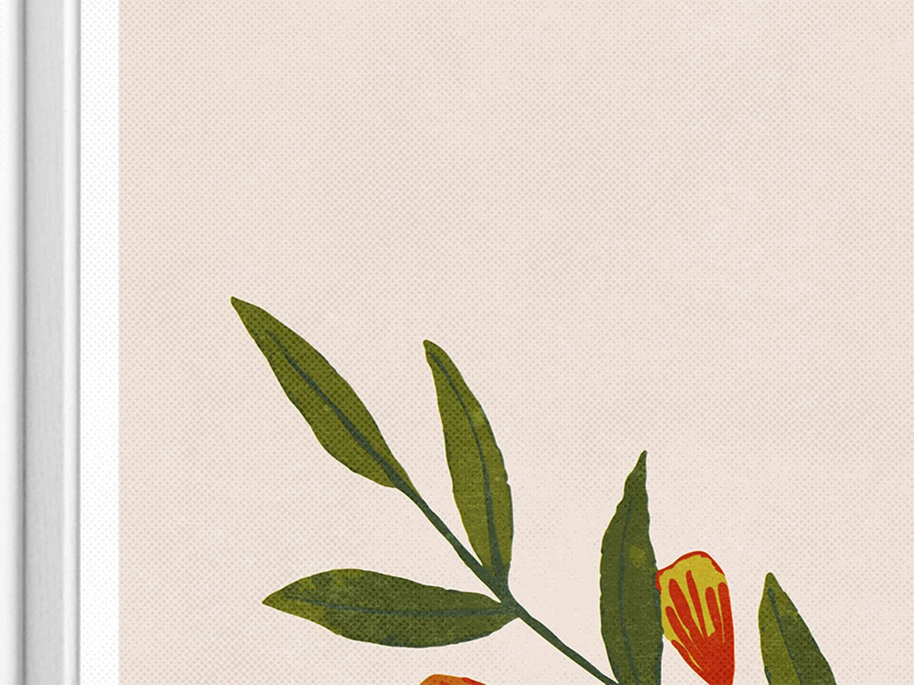 DRUCK ›GREEN BRANCH‹ / Wall Art, Wandbild, Poster, Kunstdruck, Blume, Blätter, Zweig, Floral, Retro, Design, Pastel