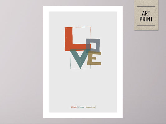 DRUCK ›LOVE TYPE‹ / Wall Art, Wandbild, Type Poster, Typography Art, Kunstdruck, Love, You & Me, Home Decor, Hochzeit, Verlobung